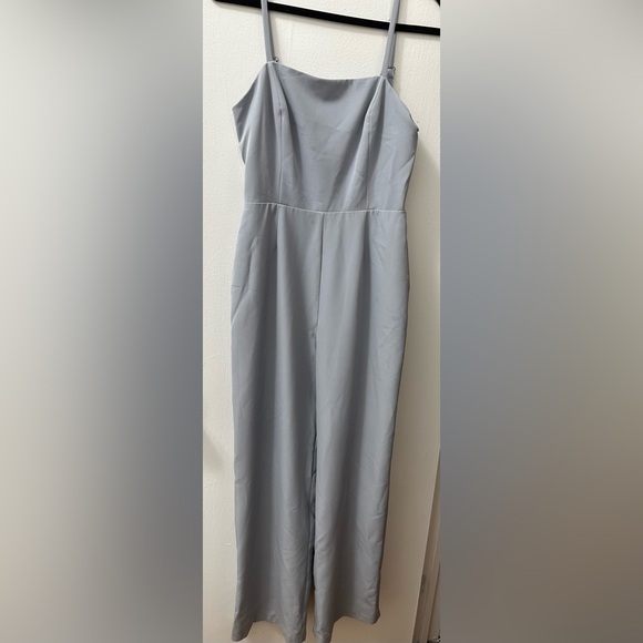 Light blue / silver Watch jumpsuit with square back - Picture 2 of 7